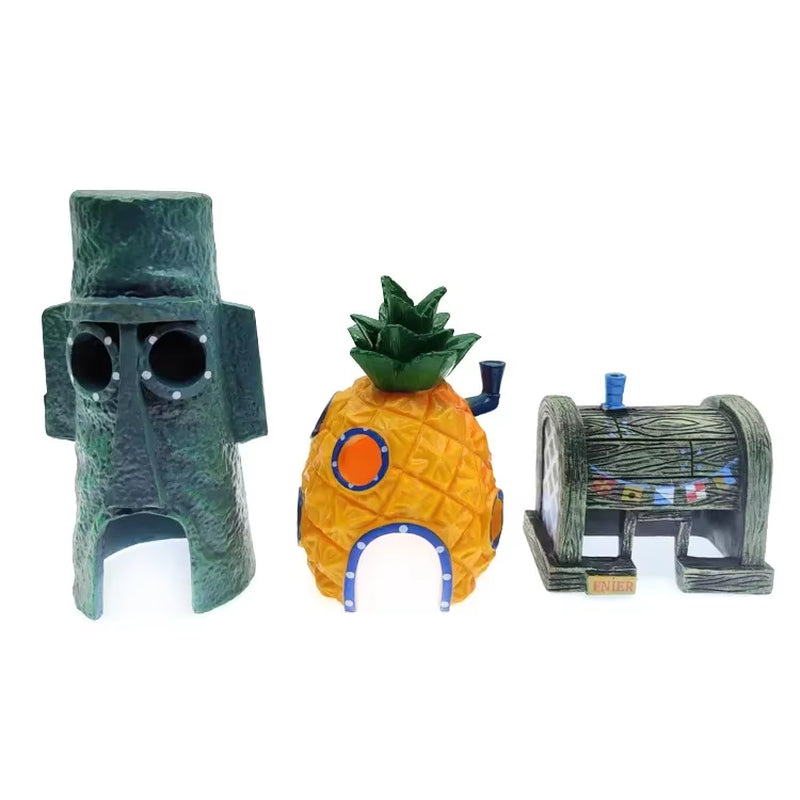 Aquarium Decoration Landscaping Accessories Fish Tank Aquarium Decoration Cartoon Character Pineapple House Decoration