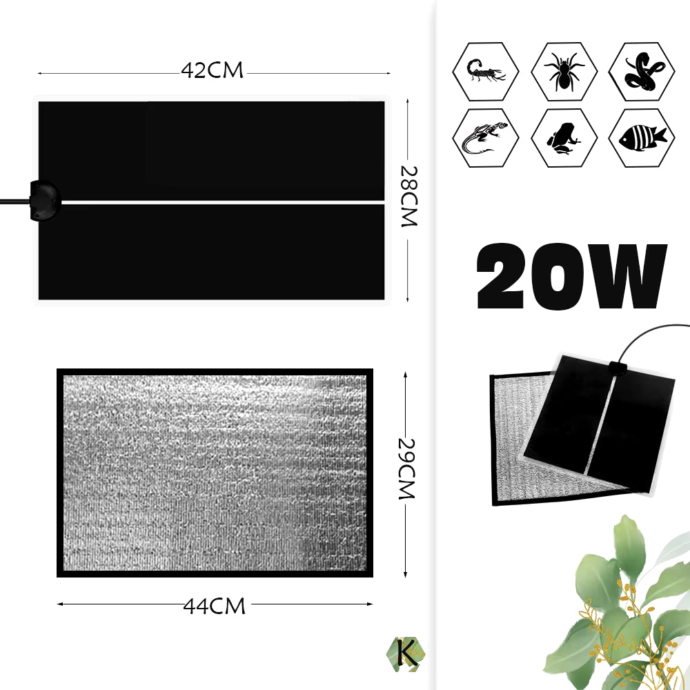 110V 5W-45W US Plug Terrarium Reptiles Heat Mat Adjustable Temperature Controller Heating Warm Pads for Pet Supplies Accessories