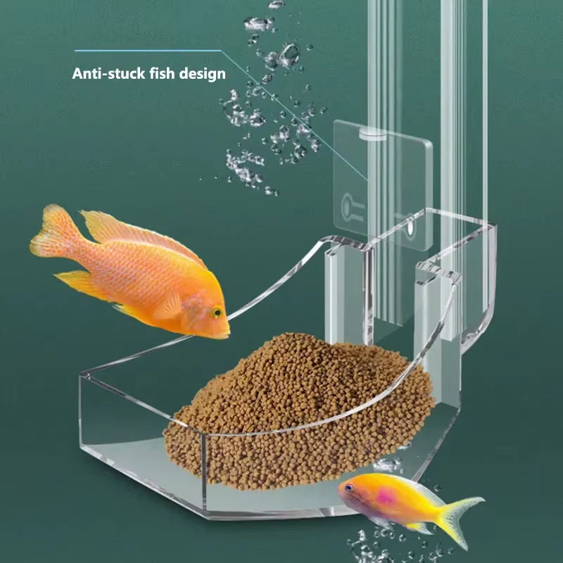 Aquarium Acrylic Feeding Tube Anti-Stuck Fish Design Transparent Fish Feeder Suitable for a Variety of Fish Tanks