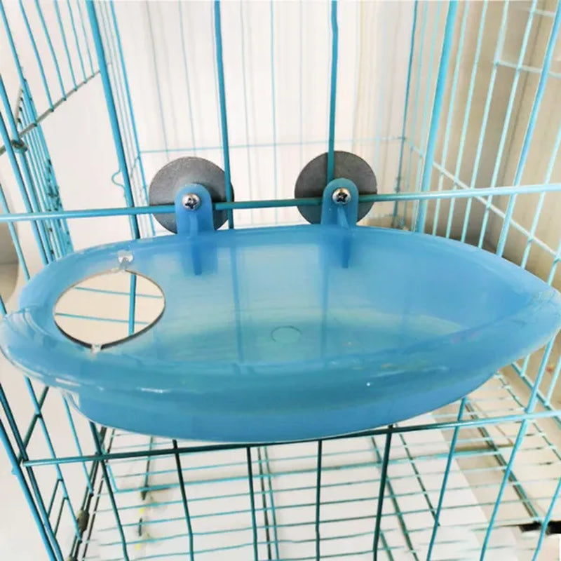 Pipifren Parrot Bathtub with Mirror Bird Cage Accessories Mirror Bath Shower Box Small Parrot Cage Pet Toys Jouet Perroquet