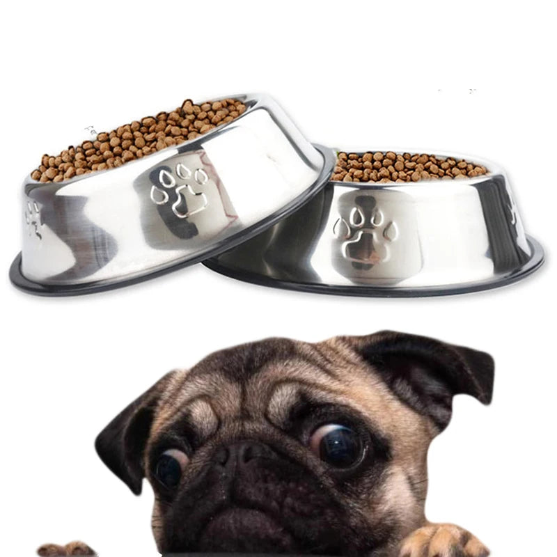 6 Size Stainless Steel Dog Bowl for Dish Water Dog Food Bowl Pet Puppy Cat Pet Bowl Feeder Feeding Dog Water Bowl for Dogs Cats