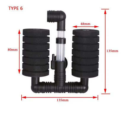 Aquarium Filter Sponge Fish Tank Fish Air Pump Skimmer Biochemical Sponge Filter Filtration Aquatic Water Purification