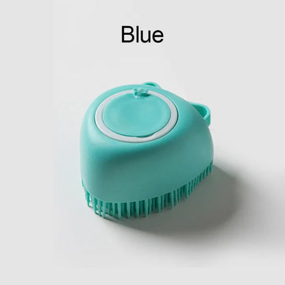 Soft Silicone Pet Grooming Brush with Shampoo Dispenser for Dogs and Cats