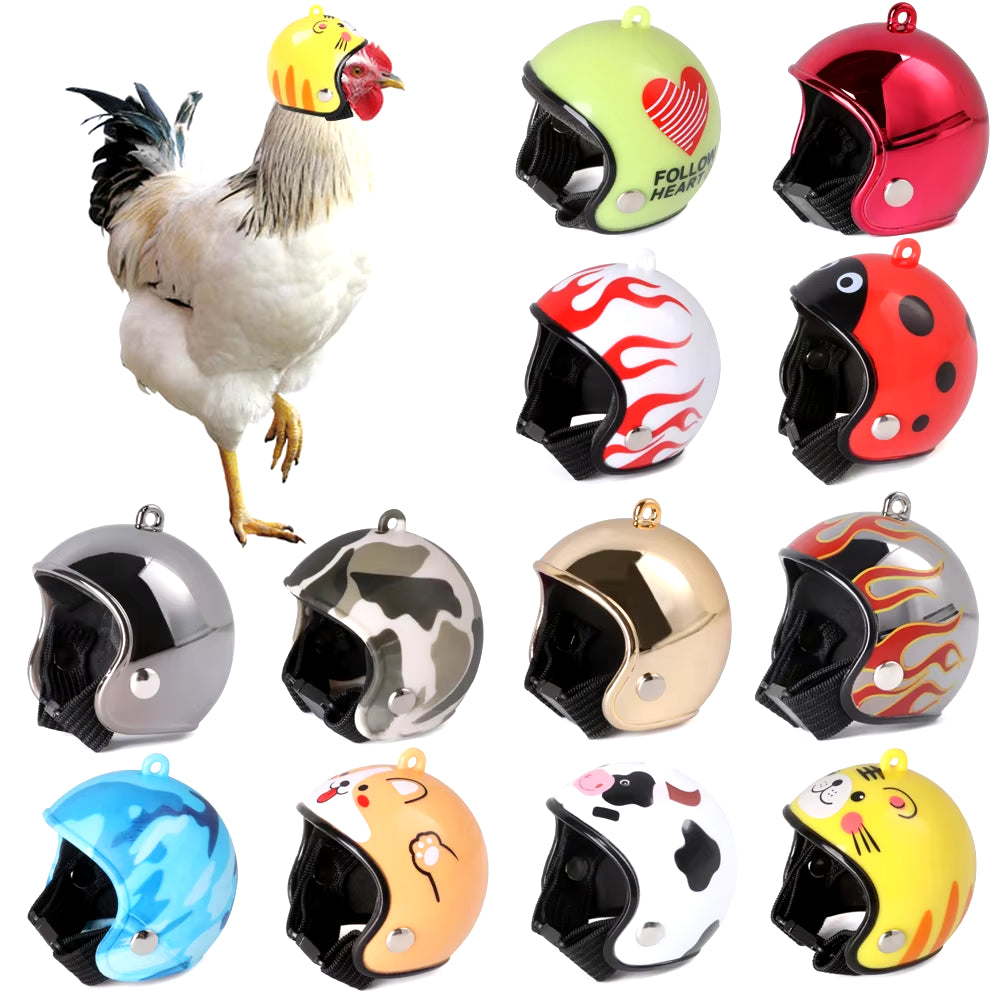 1PC Chicken Helmet Small Pet Hard Hat Bird Duck Quail Hat Headgear Pet Chicken Helmet Bird Head Helmet Pet Supplies