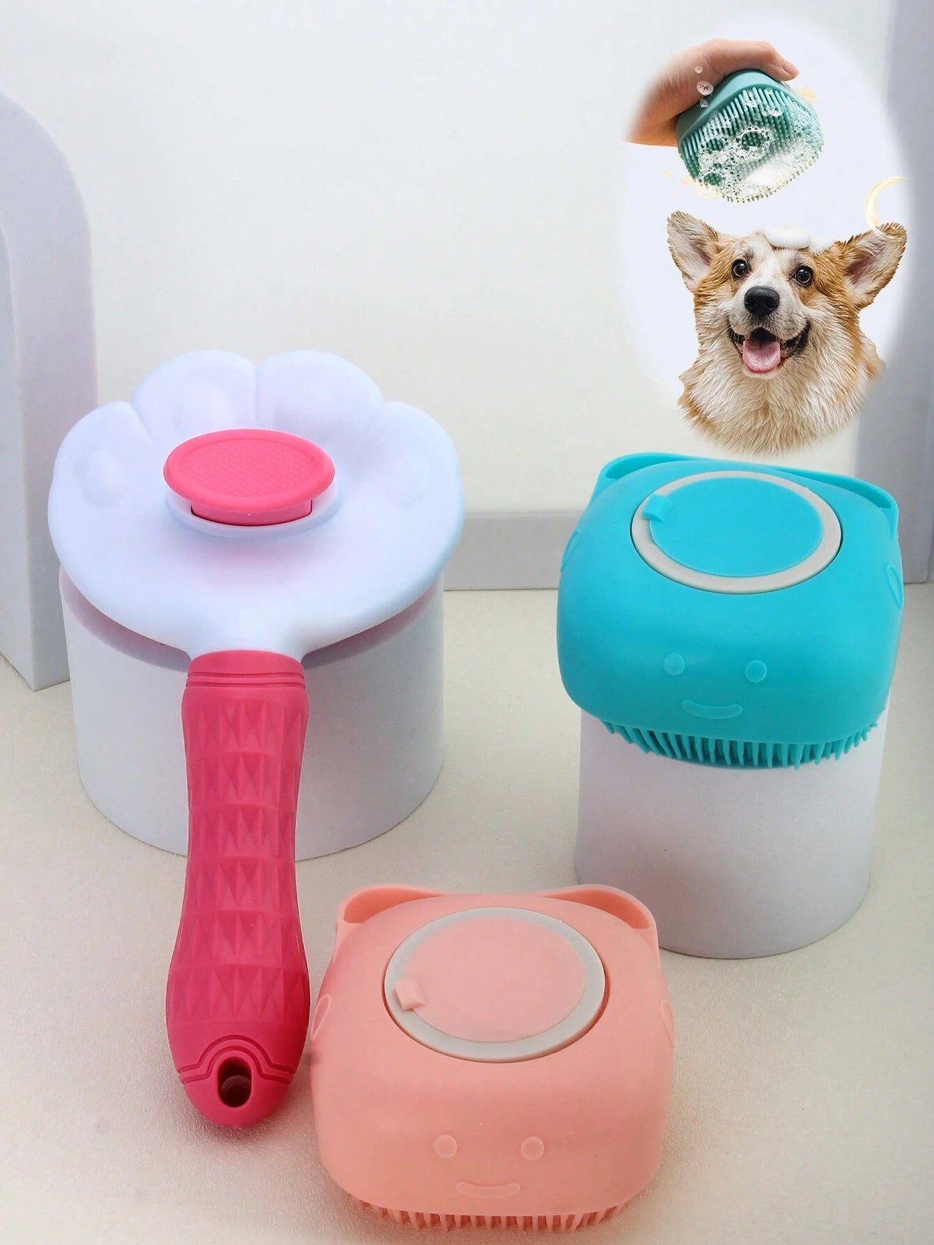 1Pc Pet Hair Removal Brush, Pet Grooming Brush for Dogs Self Cleaning Brush Shedding Removes Loose Undercoat, Pet Comb