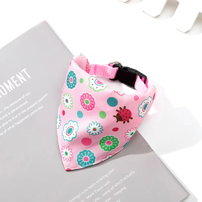 Adjustable Dog Bandanas Large Pet Scarf Pet Cotton Plaid Washablebow Ties Collar Cat Dog Scarf Large Dog Accessories Kerchief