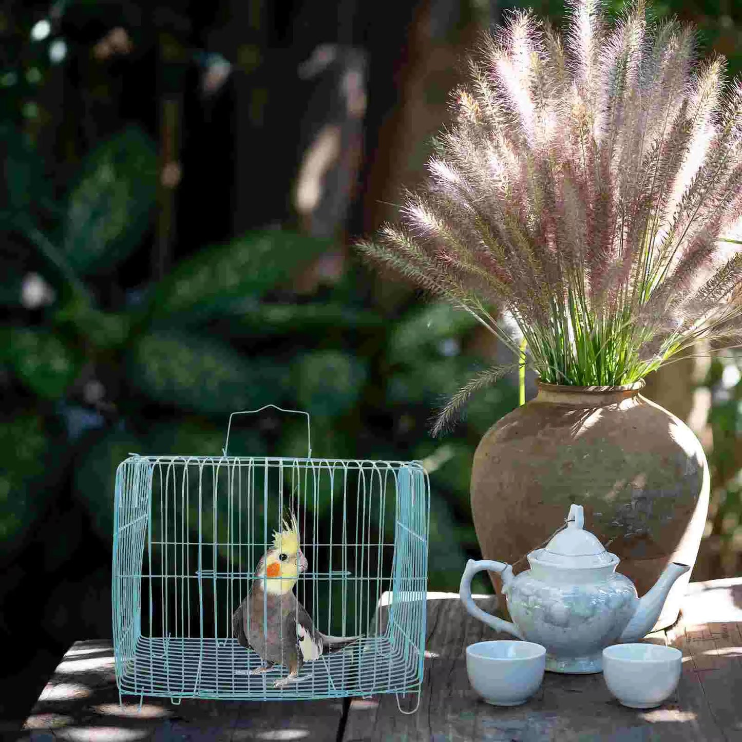 Cage Birds Carrying Cage Metal Bird Carrier Travel Cage Portable Bird Carrier Travel Cage Bird Storage Cage Feeders