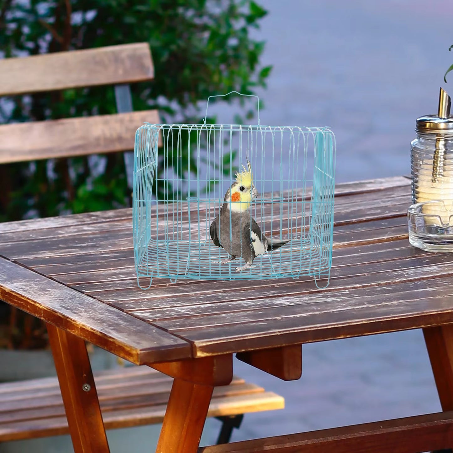 Cage Birds Carrying Cage Metal Bird Carrier Travel Cage Portable Bird Carrier Travel Cage Bird Storage Cage Feeders