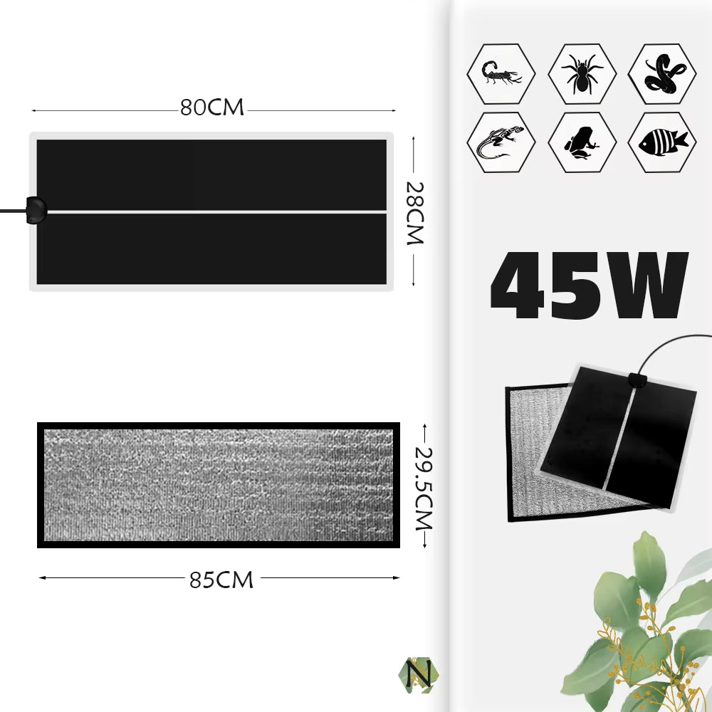 110V 5W-45W US Plug Terrarium Reptiles Heat Mat Adjustable Temperature Controller Heating Warm Pads for Pet Supplies Accessories