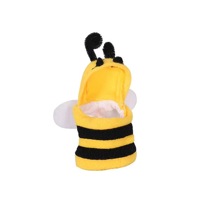 Funny Bee Shaped Birds Clothes Flying Suit Parrots Costume Cosplay Winter Warm Hat Hooded Pet Accessories for Parakeet Cockatiel