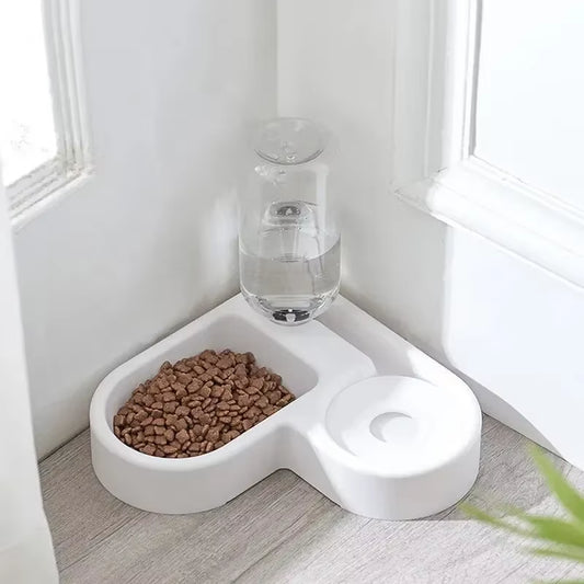 Automatic Drinking Love Pet Bowl Moisture-Proof Cat Bowl Dog Basin Dual-Use Multi-Functional Drinking and Feeding